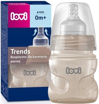 LOVI BUTELKA TRENDS + SMOCZEK SUPERVENT DYNAMICZNY 120ml 3m+ BEŻ 21/565