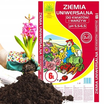 ZIEMIA UNIWERSALNA DO KWIATÓW WARZYW MIESZANKA ZIEMI PLUS NAWÓZ 6L