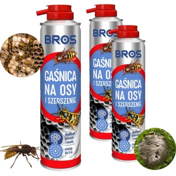 Spray Aerozol Gaśnica na osy i szerszenie gniazda Bros 300ml x 3szt. Silny