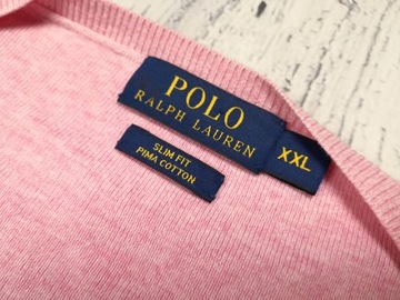 POLO RALPH LAUREN MĘSKI SWETER BAWEŁNIANY XXL PIMA COTTON SLIM FIT PREMIUM