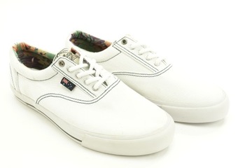ROADSIGN buty sportowe tenisówki białe niskie wiązane z tkaniny r. 40