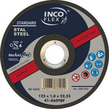 POLSKA TARCZA do CIĘCIA METALU INCO FLEX 125x1 mm