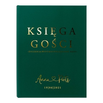 Księga Gości ZŁOCONA zielona english green