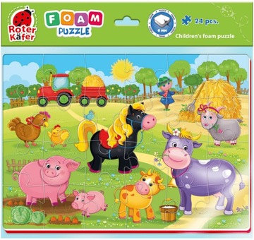 Piankowe puzzle A4. Zabawne obrazki. Farma