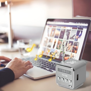 GŁOŚNIK BEZPRZEWODOWY PRZENOŚNY MINI RADIO FM LED BLUETOOTH AUX EKRAN LCD