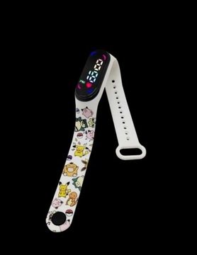 ZEGAREK cyfrowy kolor LED PIKACHU POKEMON watch band dla dzieci prezent