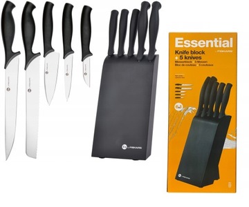 FISKARS ZESTAW KOMPLET NOŻY NÓŻ CZARNY BLOK OSTRE