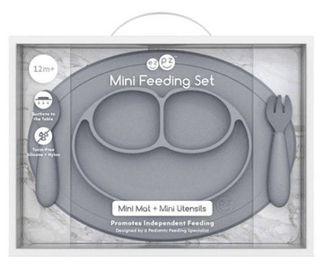 EZPZ Komplet naczyń silikonowych Mini Feeding Set odcienie szarości