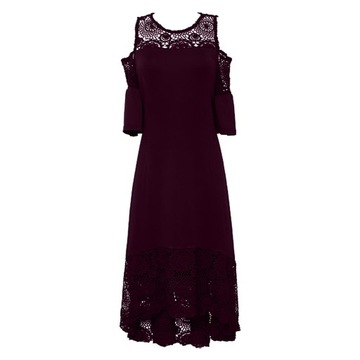 women dress Fashion Womens Lace Stitching Ruffle S