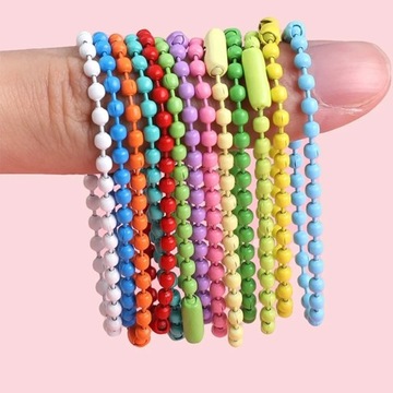 DIY kulka łańcuszki z koralików kolorowe paski pasują do breloczka/