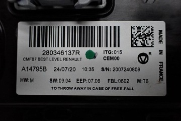 ДИСПЛЕЙ НАВИГАЦИИ NAVI РАДИО 259159451R RENAULT CLIO V 5 21R