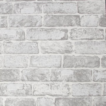 Tapeta jasnoszara cegła do sypialni mur
