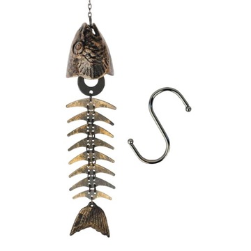 Рыба-перезвон ветра, рыбный скелет, винтажный металлический подвесной декоративный ветер