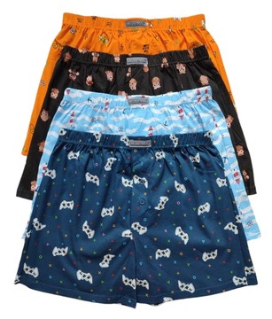 4x SZORTY KOLOROWE BOKSERKI LUŹNE 100% BAWEŁNA COTTON WORLD ~ XL ~ JAKOŚĆ