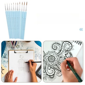 НАБОР КИСТЕЙ ДЛЯ МЕЛКИХ ДЕТАЛЕЙ, 11 ШТ. ТОНКАЯ КИСТЬ ДЛЯ ЖИВОПИСИ МАСЛОМ ARTIS