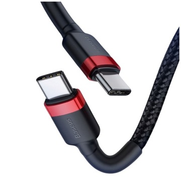 Kabel przewód Baseus USB-C do Type-C 60W PD QC 1m szybki mocny oplot