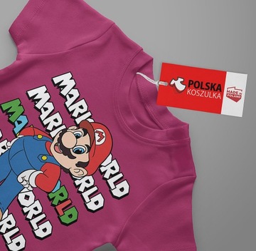 НАБОР 3В1 ДЕТСКАЯ ФУТБОЛКА ТАТУ НАКЛЕЙКИ SUPER MARIO BROS 164 КАЧЕСТВО