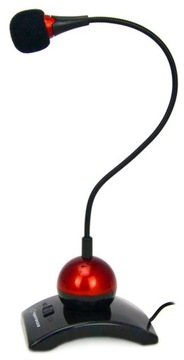 Czuły Mikrofon Stojący Biurowy Wejście 1x JACK Do Komputera Laptopa