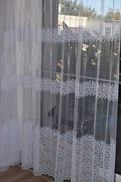 Штора по метражу Marquisette Glass БЕЛАЯ, LONG узор, длинная