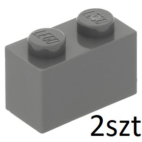Lego 3004 4211088 brick 1x2 c.szary DBG 2szt BOX10