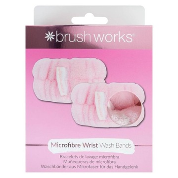 BRUSHWORKS OPASKI NA NADGARSTKI MIĘKKIE Z MIKROFIBRY 2 SZT DO MYCIA TWARZY
