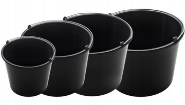 ВЕДРО СТРОИТЕЛЬНОЕ 20Л БЫТОВОЕ ПЛАСТИКОВОЕ ВЕДРО С ВОРОНКОЙ, ЧЕРНОЕ ПРОЧНОЕ