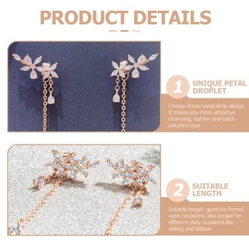 ЖЕНСКИЕ СЕРЬГИ С бахромой из розового золота, подвесные лепестки