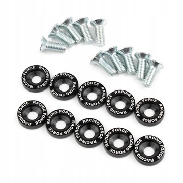 Podkładki anodowane ozdobne CZARNE + śruby M6