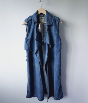 DENIM CO nowy płaszcz narzutka jeans tencel 40