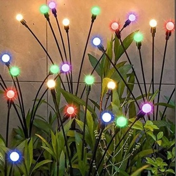 Набор из 2 садовых ламп на солнечных батареях с шипованными шариками, разноцветные