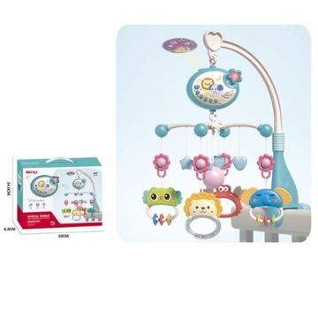 КАРУСЕЛЬ ДЛЯ ДЕТСКОЙ КРОВАТИ МУЗЫКАЛЬНАЯ ШКАТУЛКА Регулятор громкости СИНИЙ ПУЛЬТ ДИСТАНЦИОННОГО УПРАВЛЕНИЯ