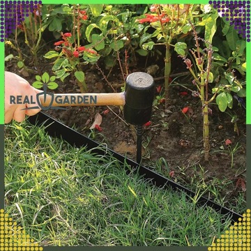 Садовый газонный обод набор 50x50x10m 30 дюбелей черные якоря