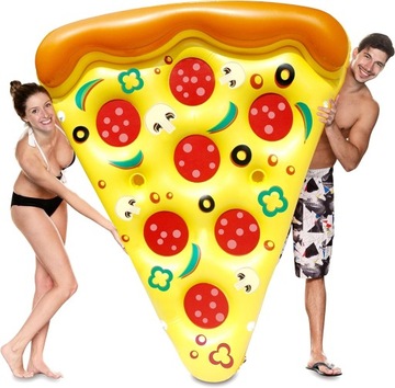 MATERAC DMUCHANY Do Wody Pływający PIZZA XL --> 189 CM + UCHWYT NA KUBKI