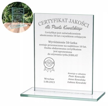 Подарок на день рождения 18-99 Эксклюзивная стеклянная статуэтка с гравировкой