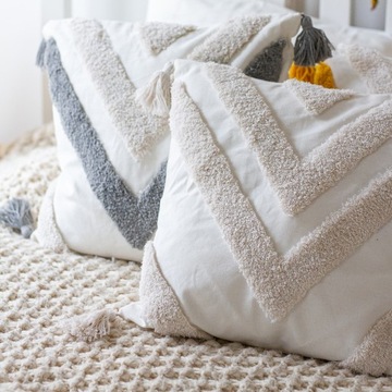 poszewka boho etno naturalna kolory ziemii kremowa we wzory outlet