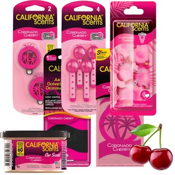 CALIFORNIA CAR SCENTS ZAPACH CORONADO CHERRY MEGA ZESTAW 6 ZAPACHÓW WIŚNIA