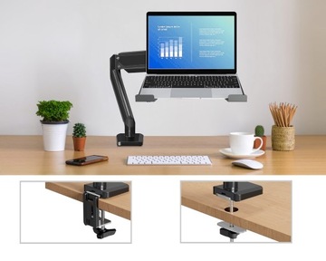 Подставка для ноутбука, настольный держатель 2-в-1, регулируемый, вращающийся, БЕСПЛАТНАЯ ткань