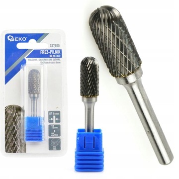 FREZ-PILNIK DO METALU 12X25MM TRZPIEŃ 6MM WALCOWY