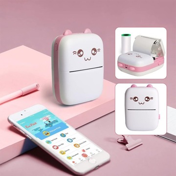 МИНИ-ТЕРМОПРИНТЕР DRUKUŚ ПОРТАТИВНЫЙ БЕСПРОВОДНОЙ BLUETOOTH + 21 РОЛИК