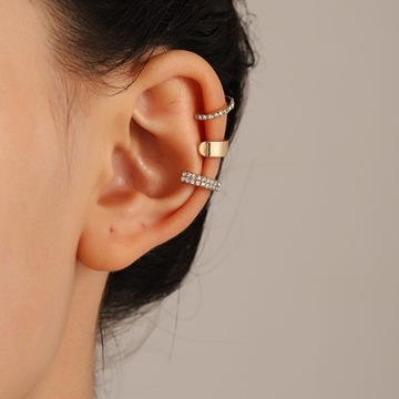 14-złote cyrkonie w kolorze złota Ear Cuff Non-Pie