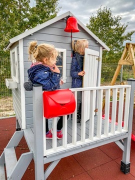 Деревянный садовый домик для детей ТОМЕК + НАБОР гонта антрацитового цвета