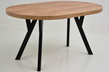 6 мягких кресел и круглый стол, раскладывающийся до 200 см, ДУБ.