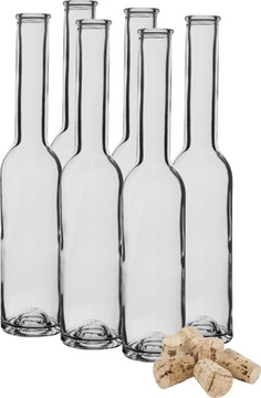 6 BUTELK 200ml NA NALEWKĘ WINO OLIWĘ KORKI OZDOBNE