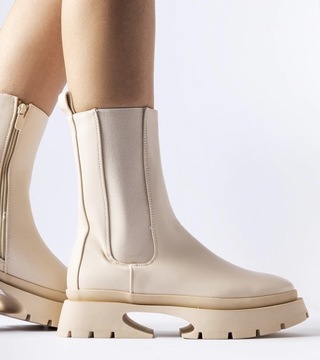 Утепленные ботильоны Hers бежевого цвета, размер 41.