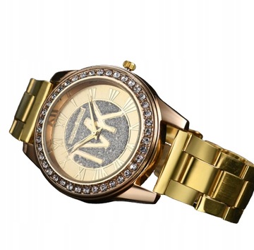 zegarek damski zdobiony diamentami MK model2