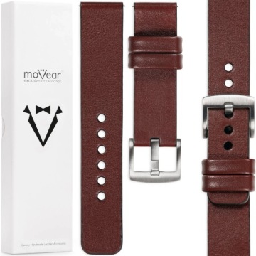 Kožený řemínek pro Garmin Venu 3S 2S Vivoactive 4s 18 mm elegantní Movear