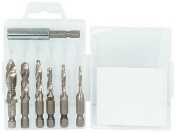 СВЕРЛА HSS M3 - M10 С РЕЗЬБАМИ 6 ШТ. + РУЧКА
