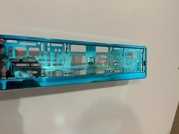 Рамка номерного знака БИРЮЗОВЫЙ ХРОМ 2 шт.