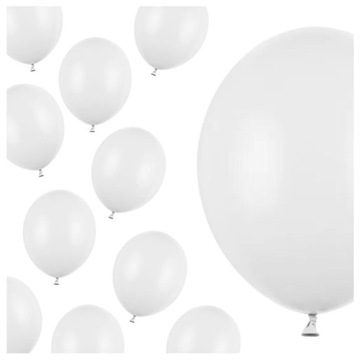 Balony białe profesjonalne na wesele chrzest komunię pastelowe 30cm 100szt