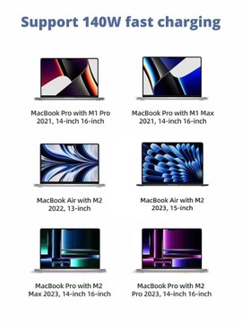 Кабель USB C для Magsafe 3 2,0 м Macbook Pro /Air 140 Вт
